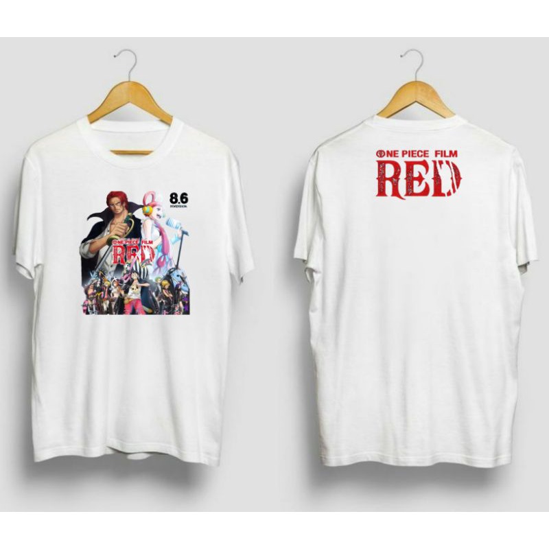 T-SHIRT DISTRO ANIME ONE PIECE RED FILM