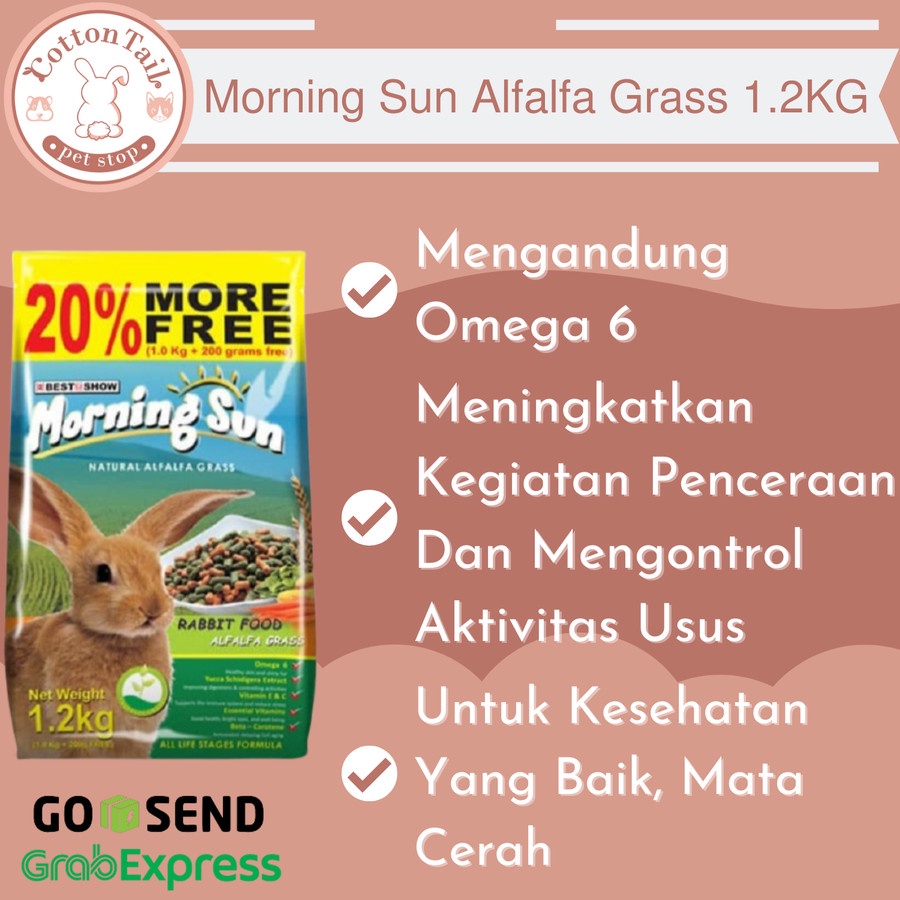 Makanan Kelinci / Rabbit Food MORNING SUN ALFALFA GRASS 1.2 KG