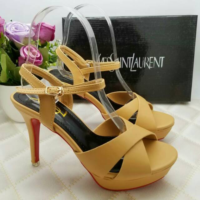 yellow stiletto heels