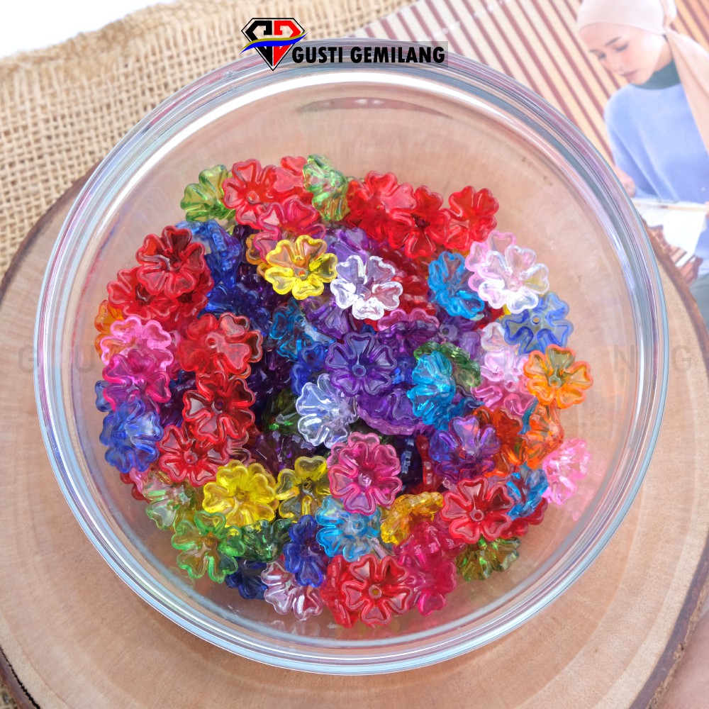 10 Gram Bunga Teratai Bening Glosy Warna