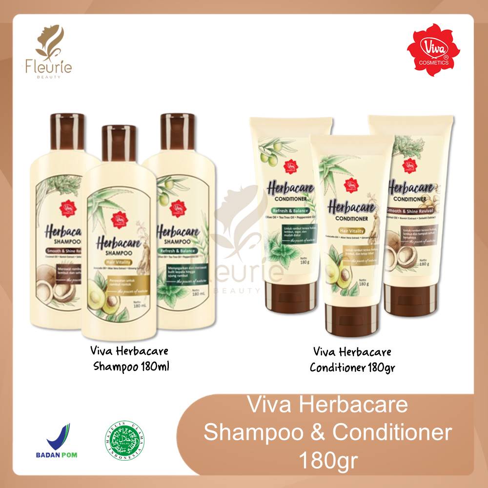 VIVA Herbacare Shampoo &amp; Conditioner - Hair Vitality / Refresh &amp; Balance / Smooth &amp; Shine Viva Shampoo dan Conditioner Original BPOM