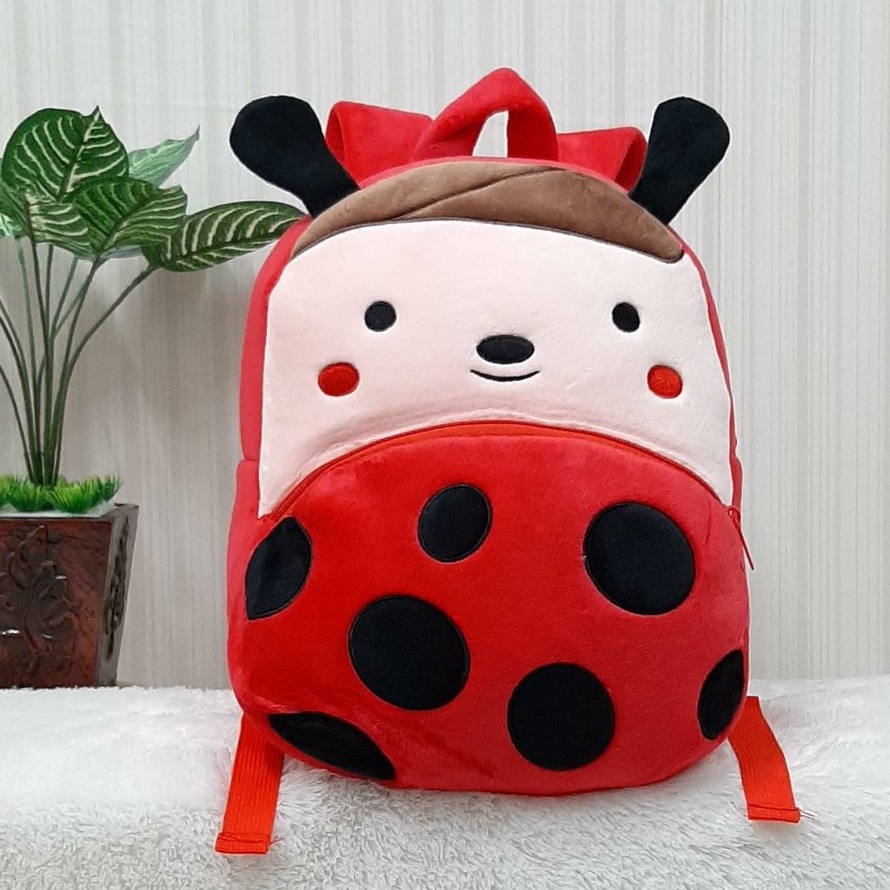 TOYSOPEDIA Tas Ransel Animal 2Resleting Lady bug Lebah Cow/Backpack Anak TK SD/Tas Motif Anak/Ransel Anak