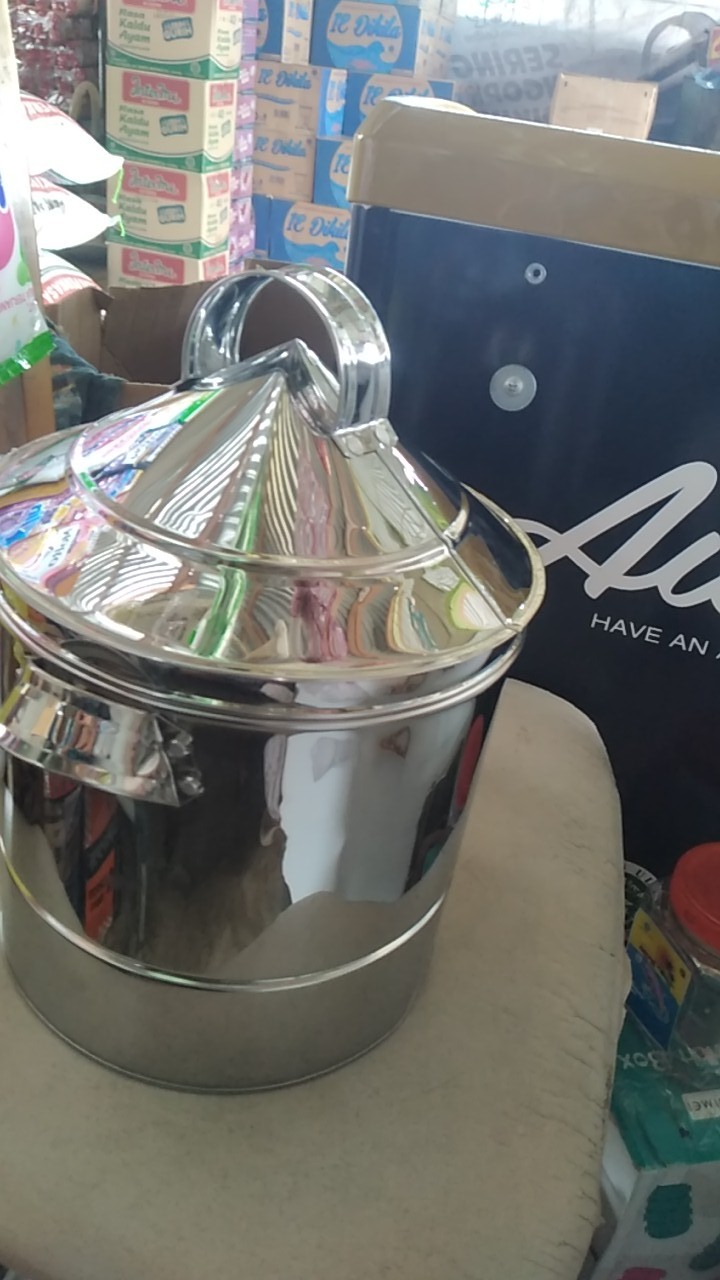 Panci Kukus  / Dandang Kukus Nasi Stainless Kapasitas 2  Literan / Kg  Beras , Panci Steamer , Kukusan