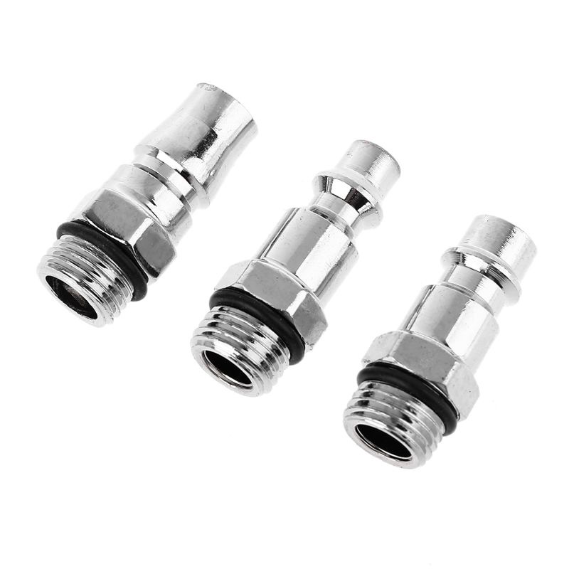 Btsg 3x/Set 1per4npt Male Threads Size Tools Portable US JP EU Type Set Quick Coupler Konektor Selang Angin Fitting Accesso