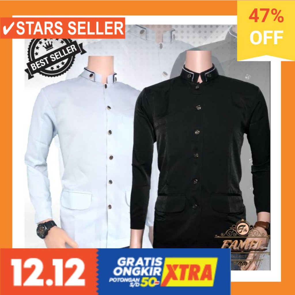 BUSANA MUSLIM TERBAIK MURAH BARU KECIL BESAR JUMBO BIG / JASKO POLOS PUTIH HITAM PREMIUM -