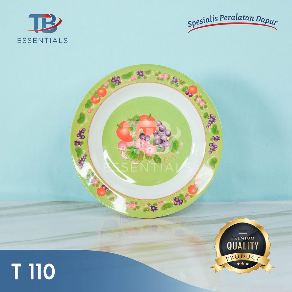 piring bunga melamin motif