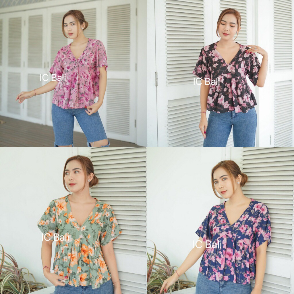 ATASAN LENGAN PENDEK MOTIF BUNGA/ RARA TOP/RTM003