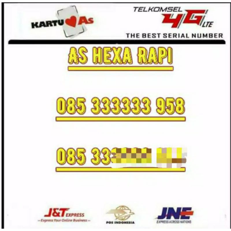 Nomor cantik super Telkomsel hexa
