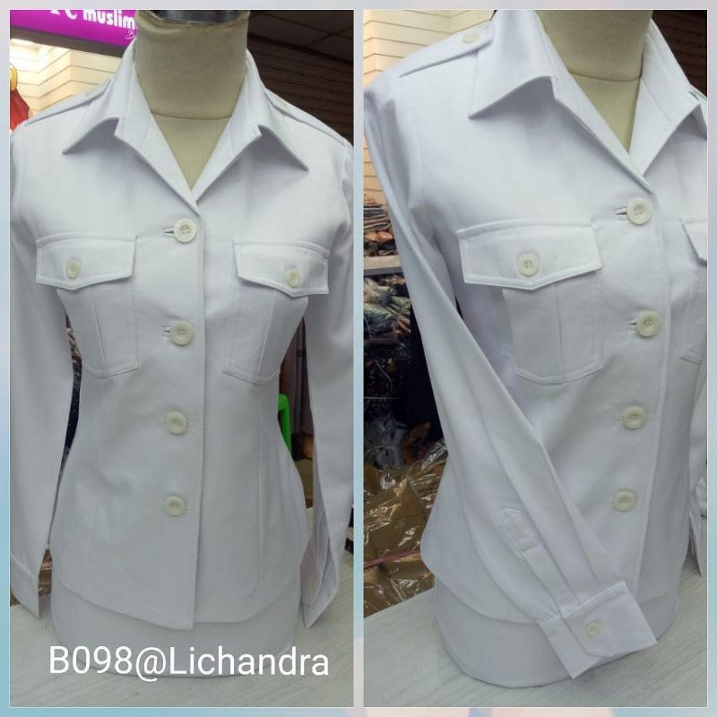 seragam pemda putih / lichandra /seragam pns /sergam dinas /seragam guru