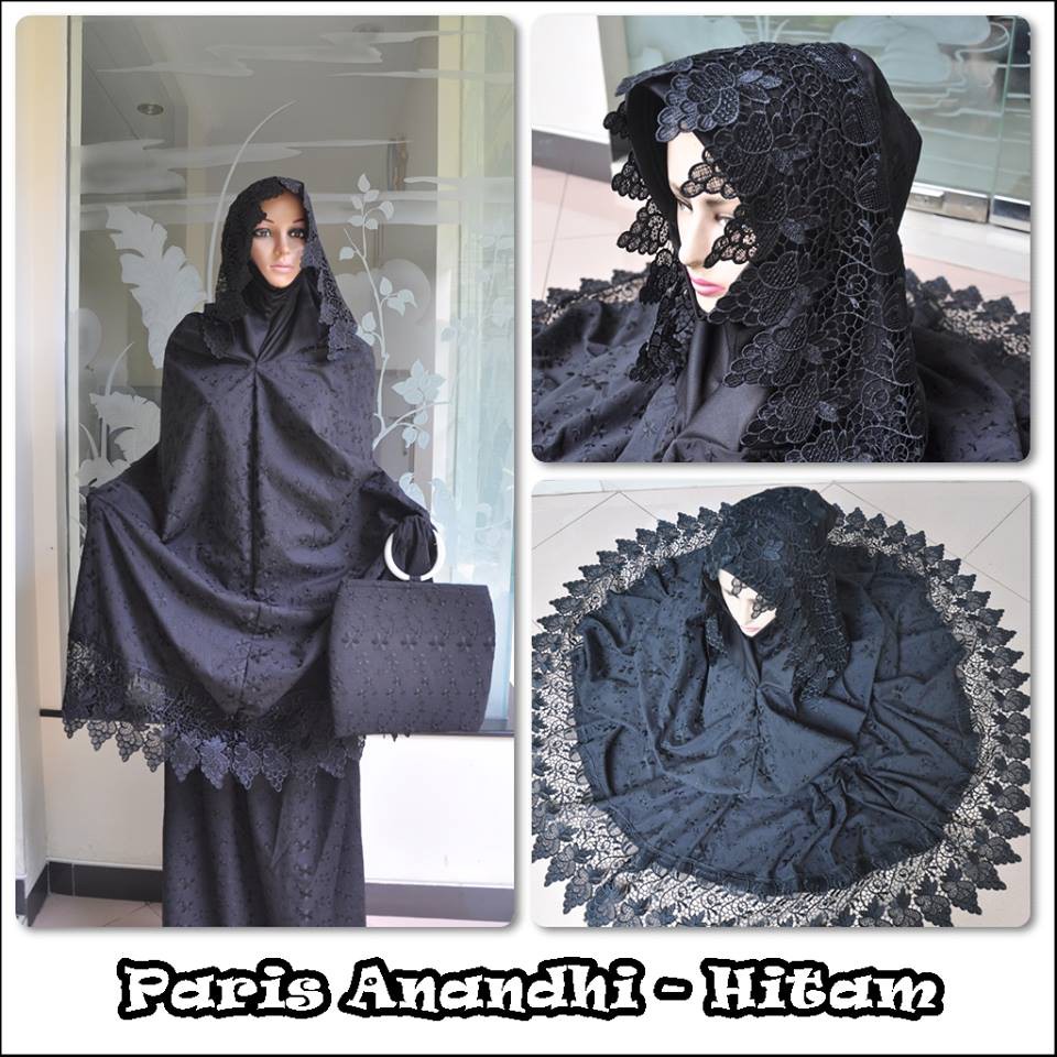 MUKENA DEWASA KATUN PARIS ANANDHI HITAM