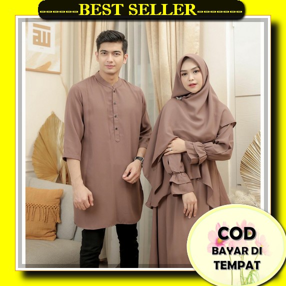 Gamis Baju Muslim Wanita Couple Kondangan Abaya Hitam Dress Korea Busui Pasangan Keluarga Terbaru Re