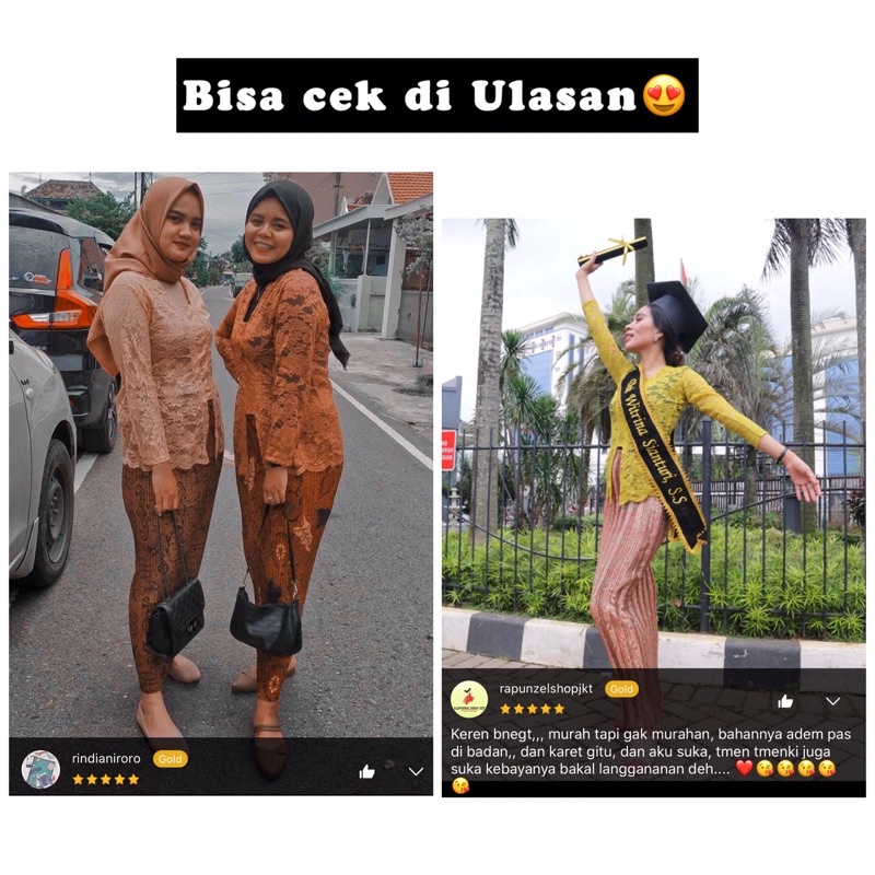 Kebaya Bali Brokat Sofia Bed Kutu Baru Atasan Tradisonal Modern Warna Seri 2