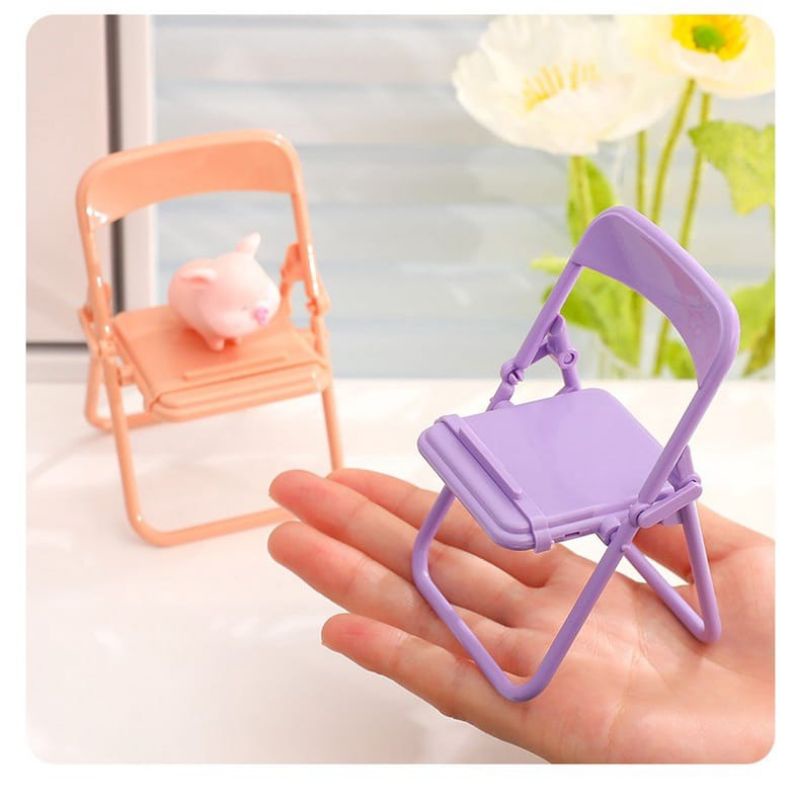 MIINII Folding Holder Miniatur Kursi Stand Holder HP/Varian Kursi Lipat/Untuk Dekor Packing Plastik