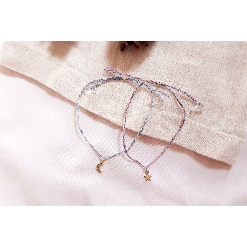 gelang tangan kaki moon x star loliastuff (gelang tangan/ gelang kaki/ gelang kepang/ gelang braided/ gelang bulan/ gelang bintang/ gelang friendship/ gelang couple/ gelang lucu/ gelang unik/ gelang beads/ gelang bracelet)