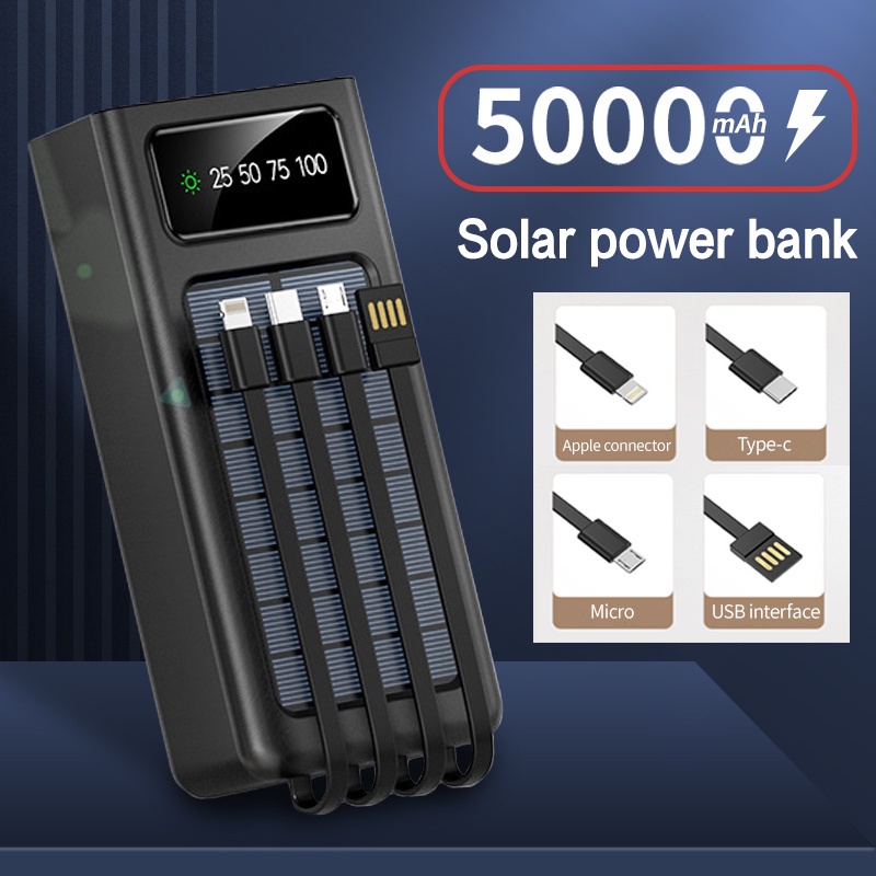 COD Solar Power Bank Portable Charger Mobile Charger 50000mAh