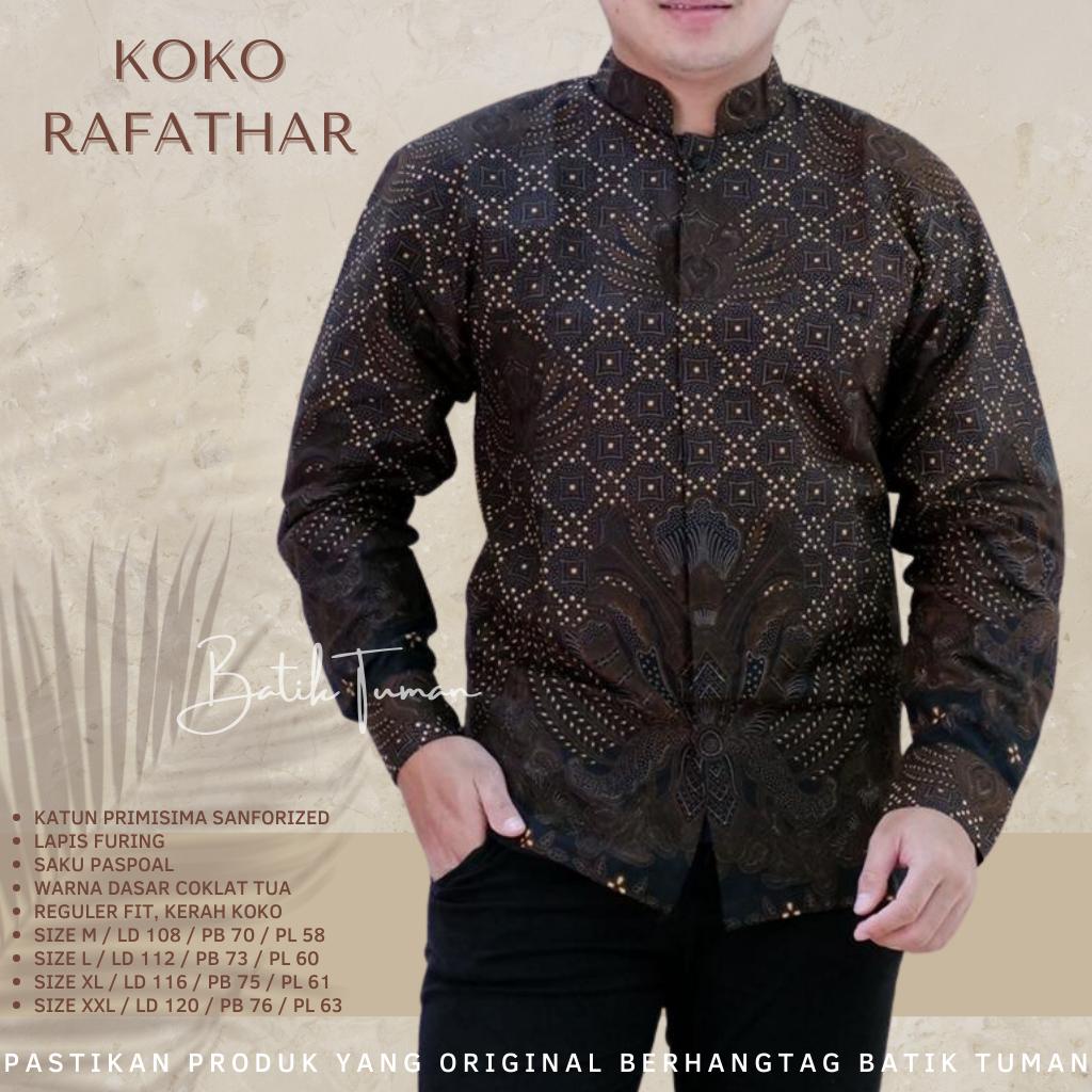 KOKO RAFATHAR Koko Batik Pria Lapis Furing Batik Katun Primisima Baju Koko Pria Lengan Panjang