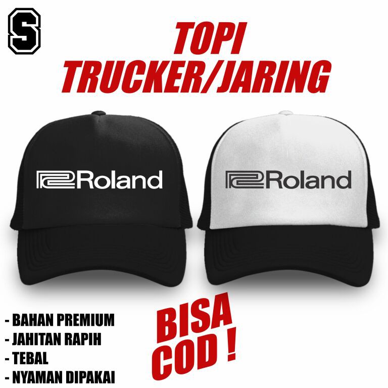 Topi Trucker Jaring Piano Keyboard Roland