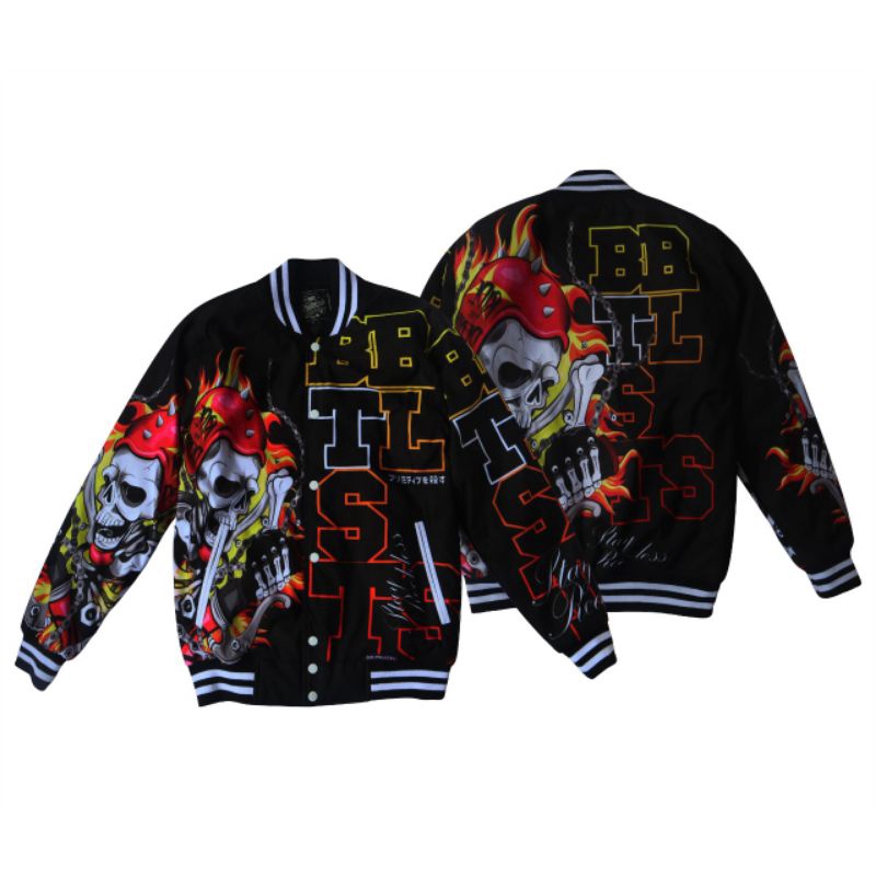 JAKET VARSITY BASEBALL BRUTALISTS DENIM JAKET UNISEX ORIGINAL PRIA WANITA-V10