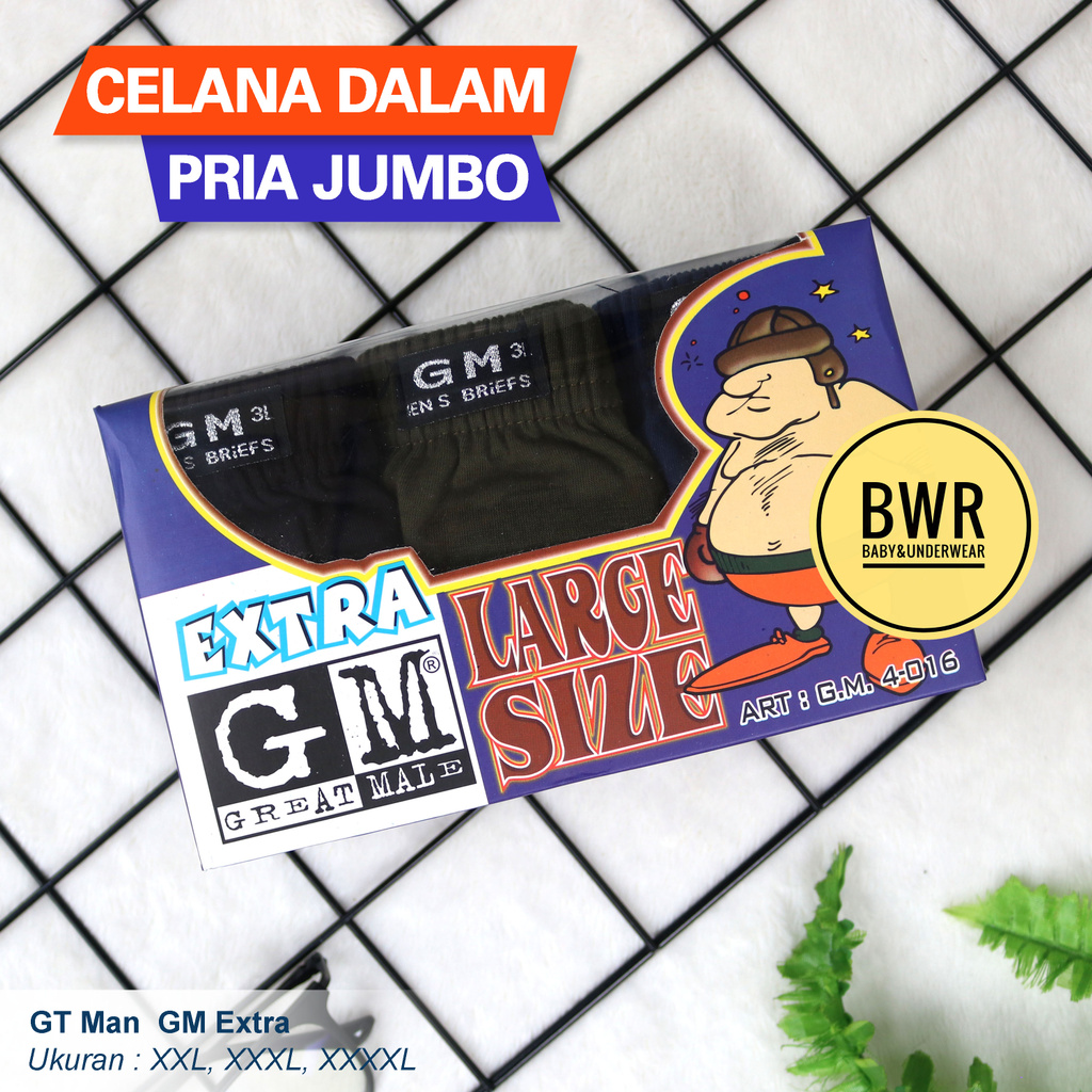 GM | CD PRIA JUMBO / Great Male GM 4016 JUMBO / MBS 01 JUMBO Extra Large Agree 2316 Big Size / Celana Dalam Pria Besar