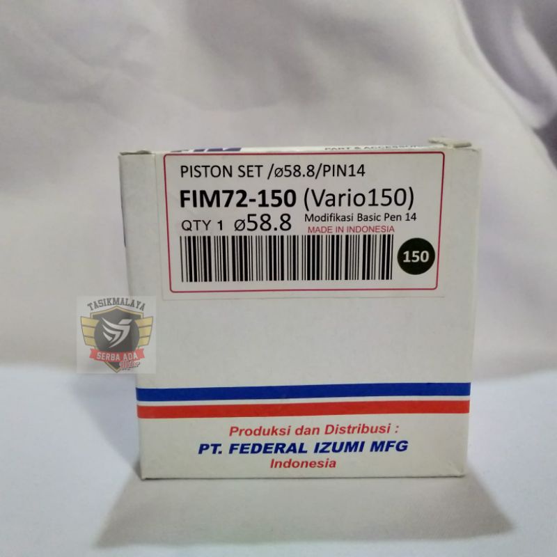 PISTON KIT SEHER KIT VARIO 150 FIM72 Pin 14 OS STD 50 100 150 200 250 300 FIM 100% Original