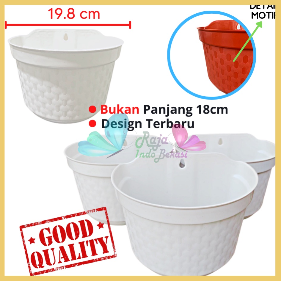 Pot Dinding Cantol Hafa 20 Cm Putih Pot Dinding Tempel Dekorasi Putih Panjang Aesthetic Besar Kecil Pager Balkon Pagar Unik  Pot Tembok - Tanaman Bunga Hias Dinding Tempel Bibit Plastik 22 23 25 27