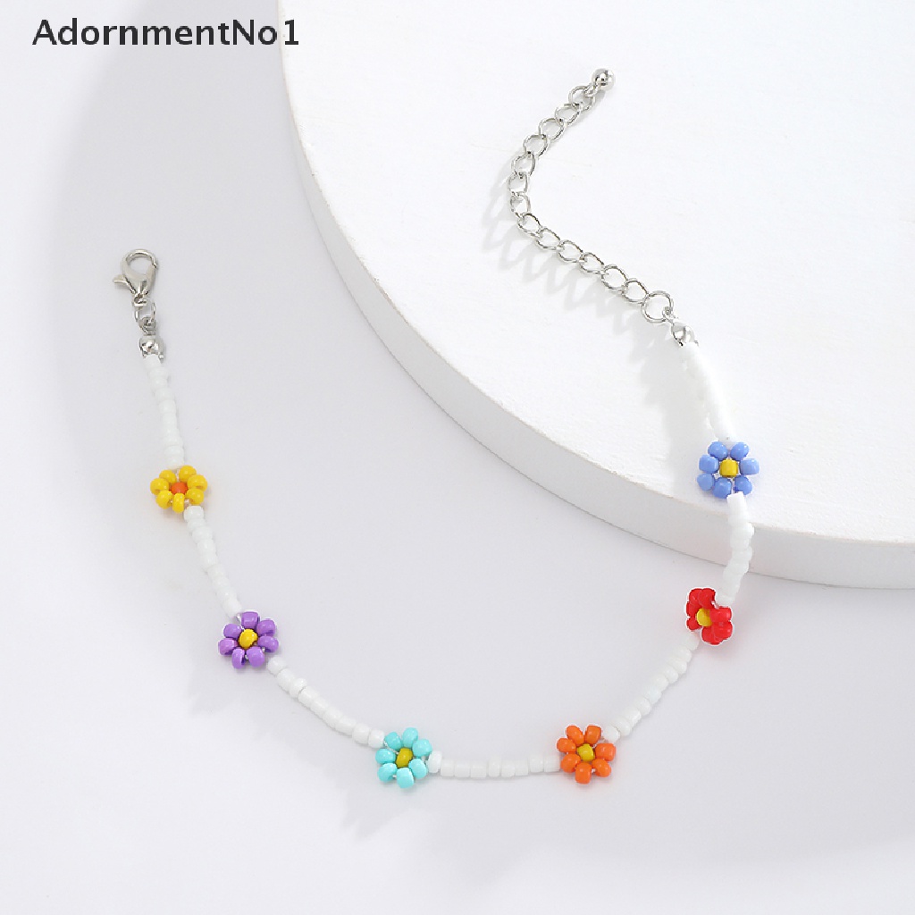 (AdornmentNo1) Gelang Kaki Wanita Desain Manik-Manik Gaya Boho Handmade Adjustable Untuk Pantai / Hadiah