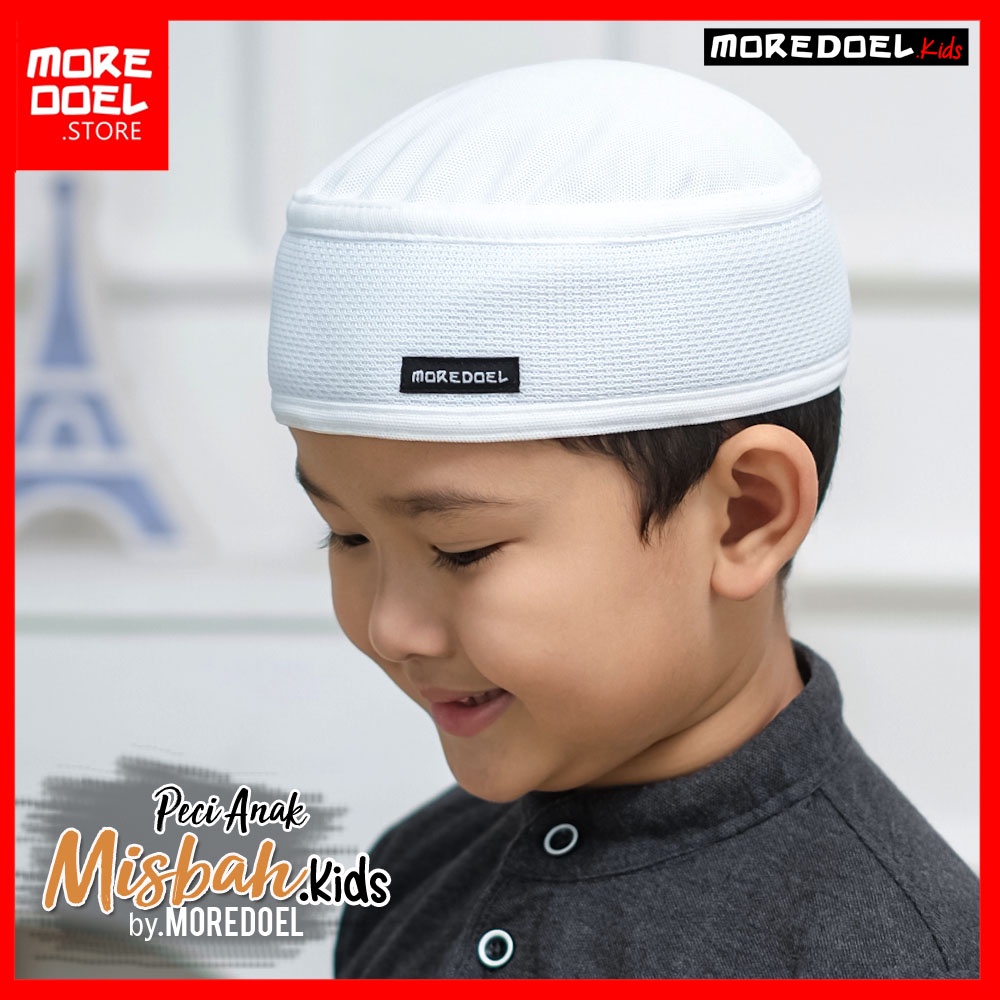 Kopiah Peci Putih Anak Misbah By Moredoel Nyaman dan Casual