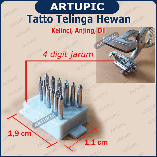 Set Komplit Alat Tatto Tato Telinga Kelinci Anjing Kambing Hewan Tang Jepit