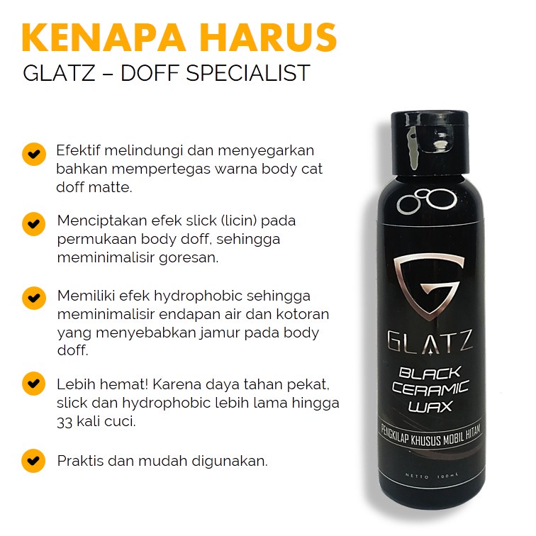 Pengkilap Body Doff Motor dan Mobil GLATZ Doff Specialist Matte