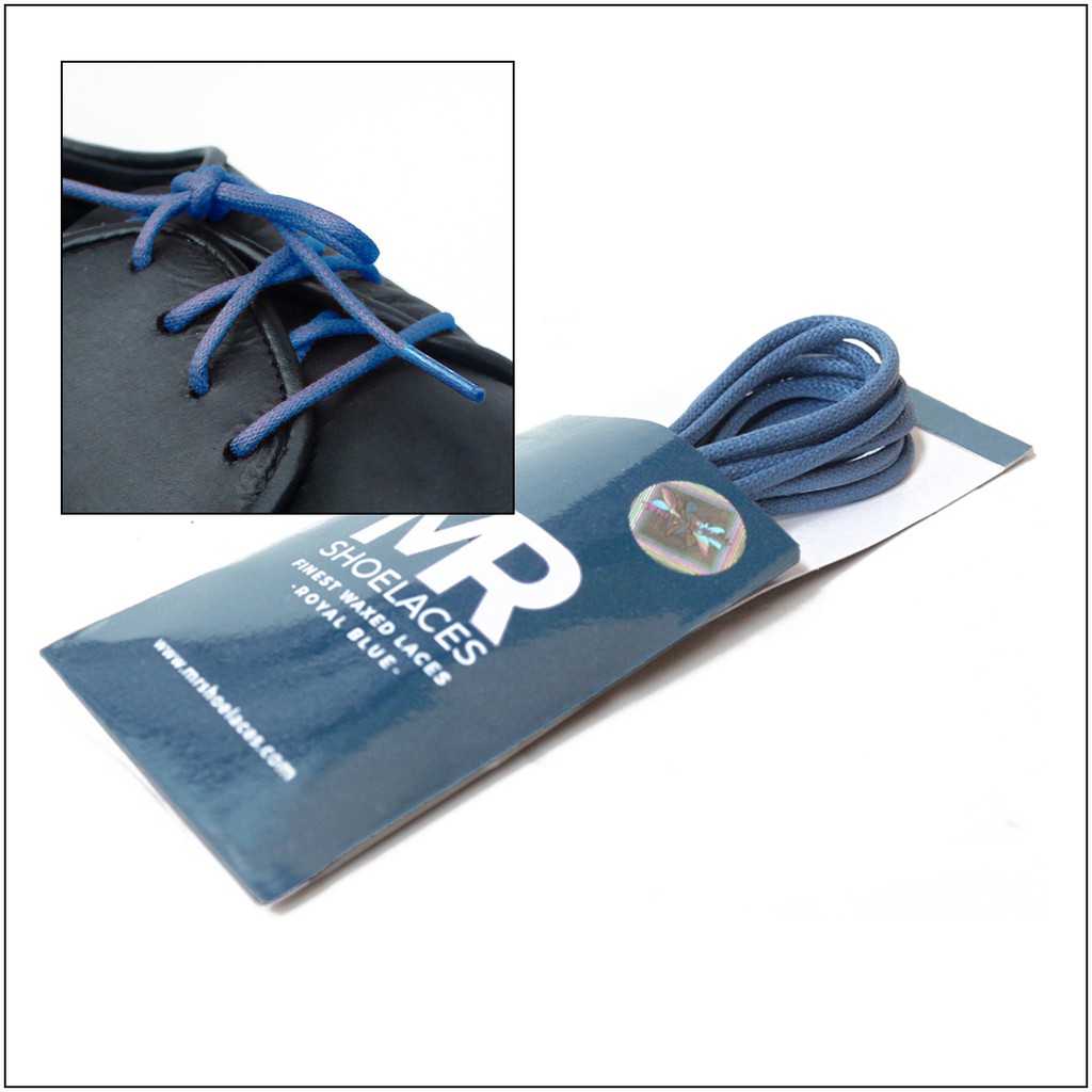 MR Shoelaces RD39 Royal Blue (Bitu) Tali Sepatu Lilin 2-3mm Bulat Round 50cm 60cm 70cm 80cm 90cm 100cm 120cm 150cm (Waxed Laces) - Premium Shoelace