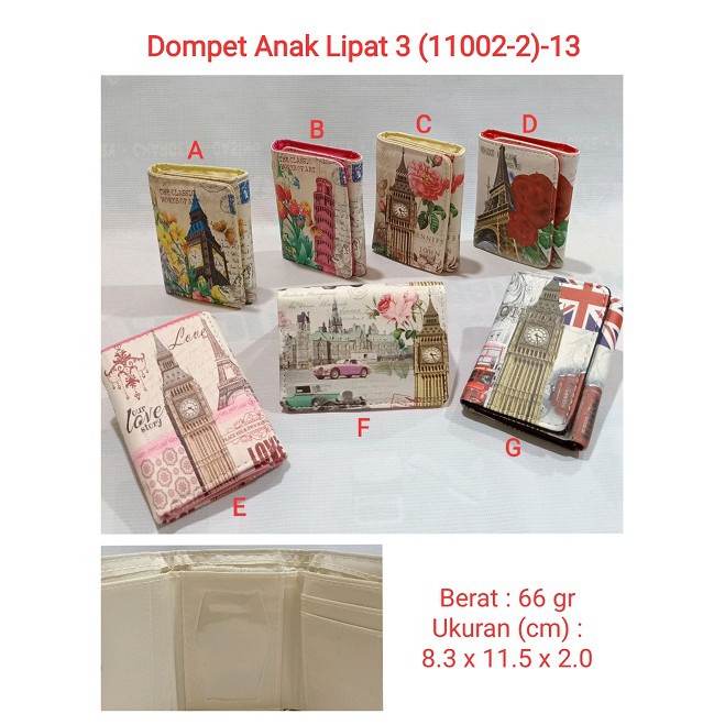 Dompet Anak &amp; Wanita Lipat 3 ( 11002-2 ) 13 Dompet Murah.