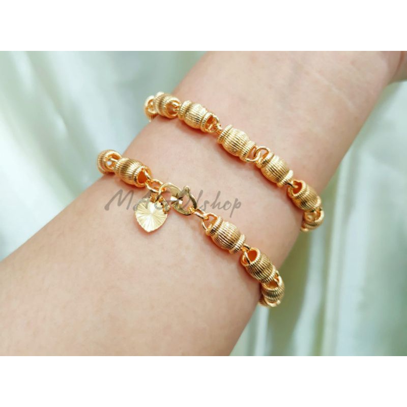 Gelang Titanium Bambu Tabung Perhiasan Anti Karat