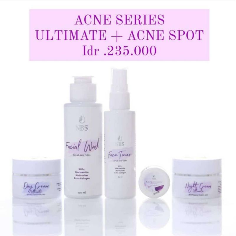 NBS Skincare Paket Ultimate Acne Spot 5in1 free pouch|Minigold|Tumbler