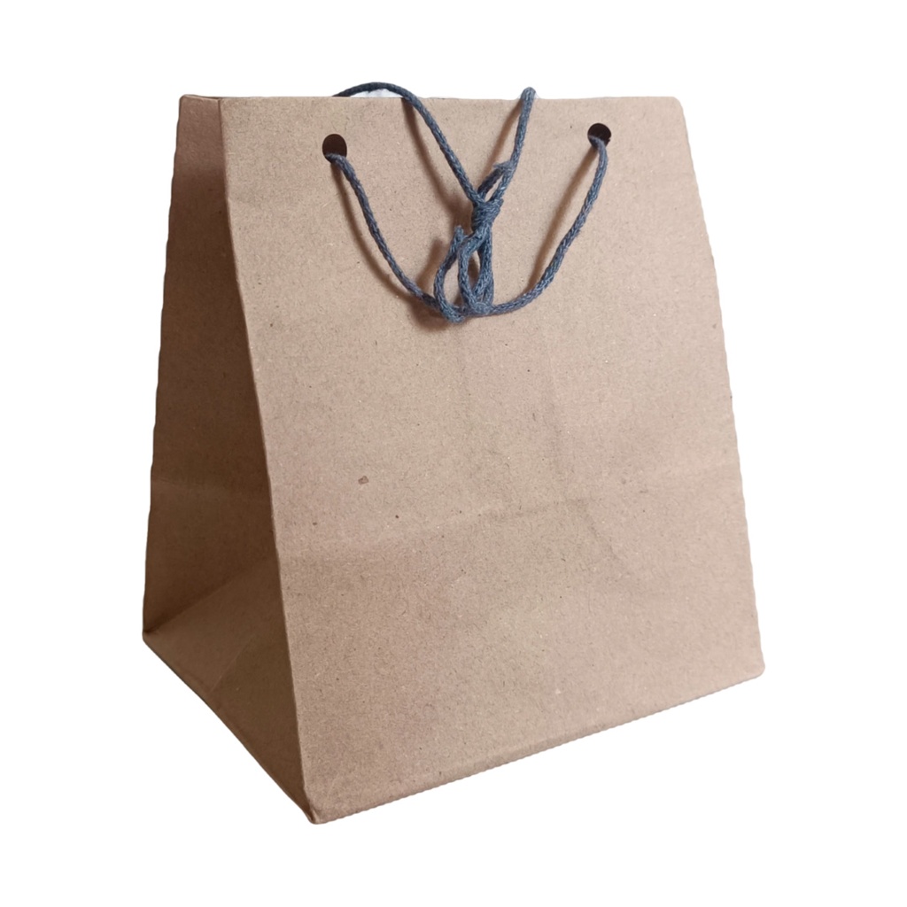 Paper Bag Coklat Polos Craft Uk 14x11x16 Donat [ECERAN] GOODIE BAG paper bag polos coklat / paperbag murah / Tas Kertas kecil mini souvenir