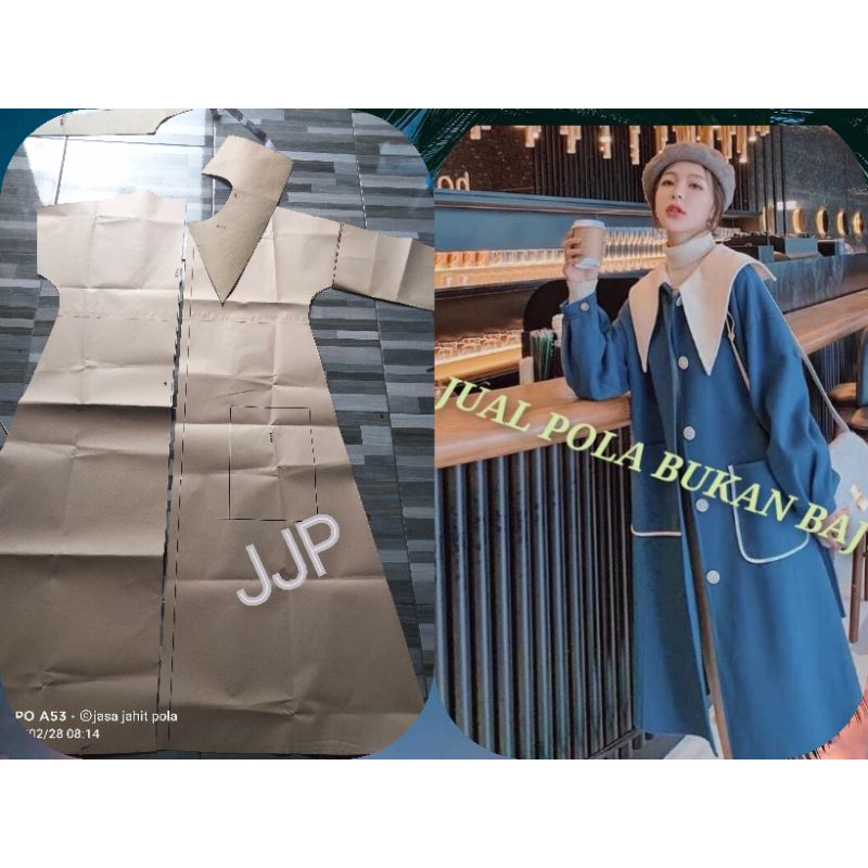 POLA JIPLAK/POLA INSTAN OUTER DRESS KERAH PURITAN TERBARU WANITA MODERN