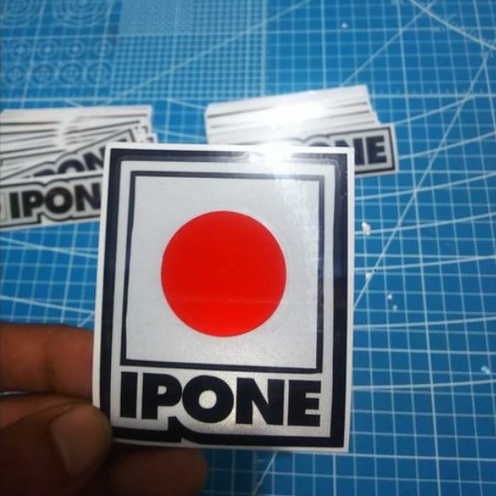 stiker cutting IPONE aksesoris variasi motor helm hp harga 1pcs logo sponsor