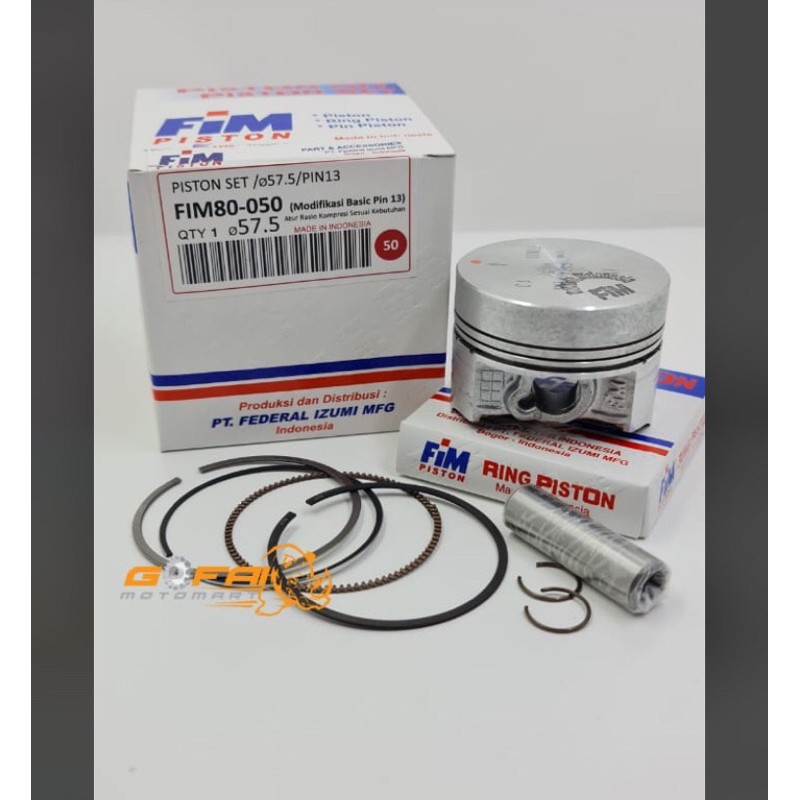 Piston Kit Fim Pin 13 Mentahan 57 57.5 58 58.5 59 59.5 60mm