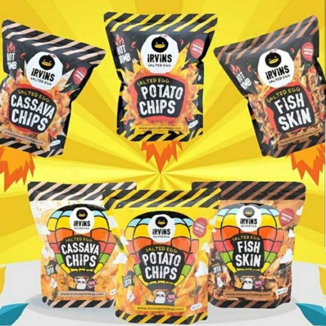 Irvins Salted Egg
Fish Skin/ Potato Chips / Cassava Chips
New Hot Bomb Big 230gr