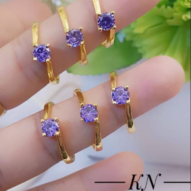 Xuping cincin batu permata lapis emas 24k terlaris