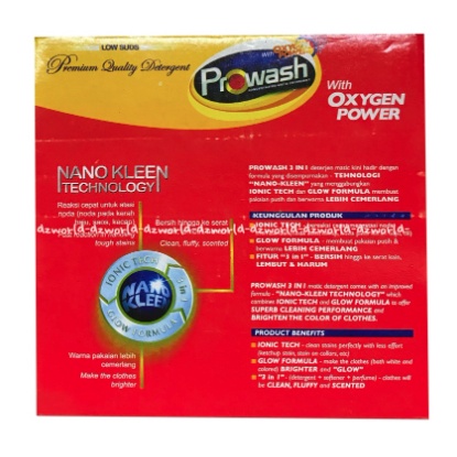 Prowash Concentrated Matic Detergent 1 Kg Sabun Cuci Bubuk Mesin Cuci Bukaan Depan Pro Wash Powder Detergen Bubuk 1 kg