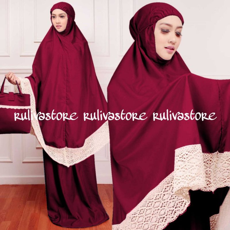 Mukena Micro | Mukena Renda Rajut | Mukena Travel | Mukena Rayon | Mukena Free Bag