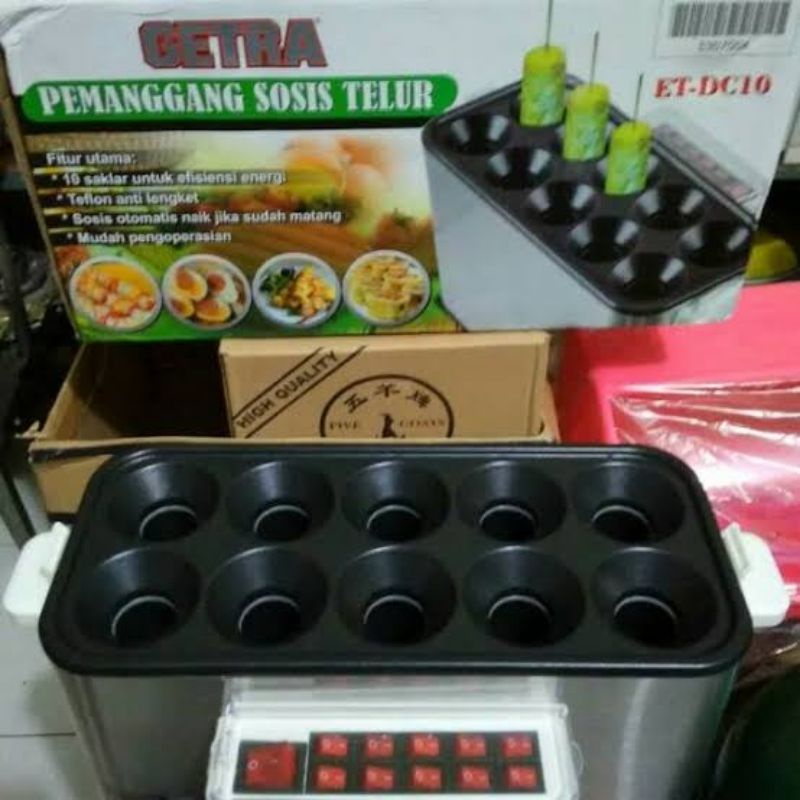 panggangan listrik terbaik merk getra sostel (sosis telur)