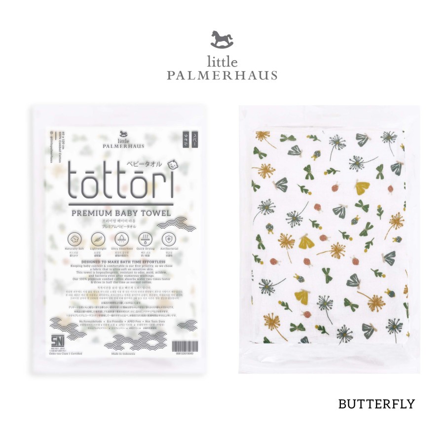 Little Palmerhaus Tottori Baby Towel (Handuk Bayi)-BUTTERFLY