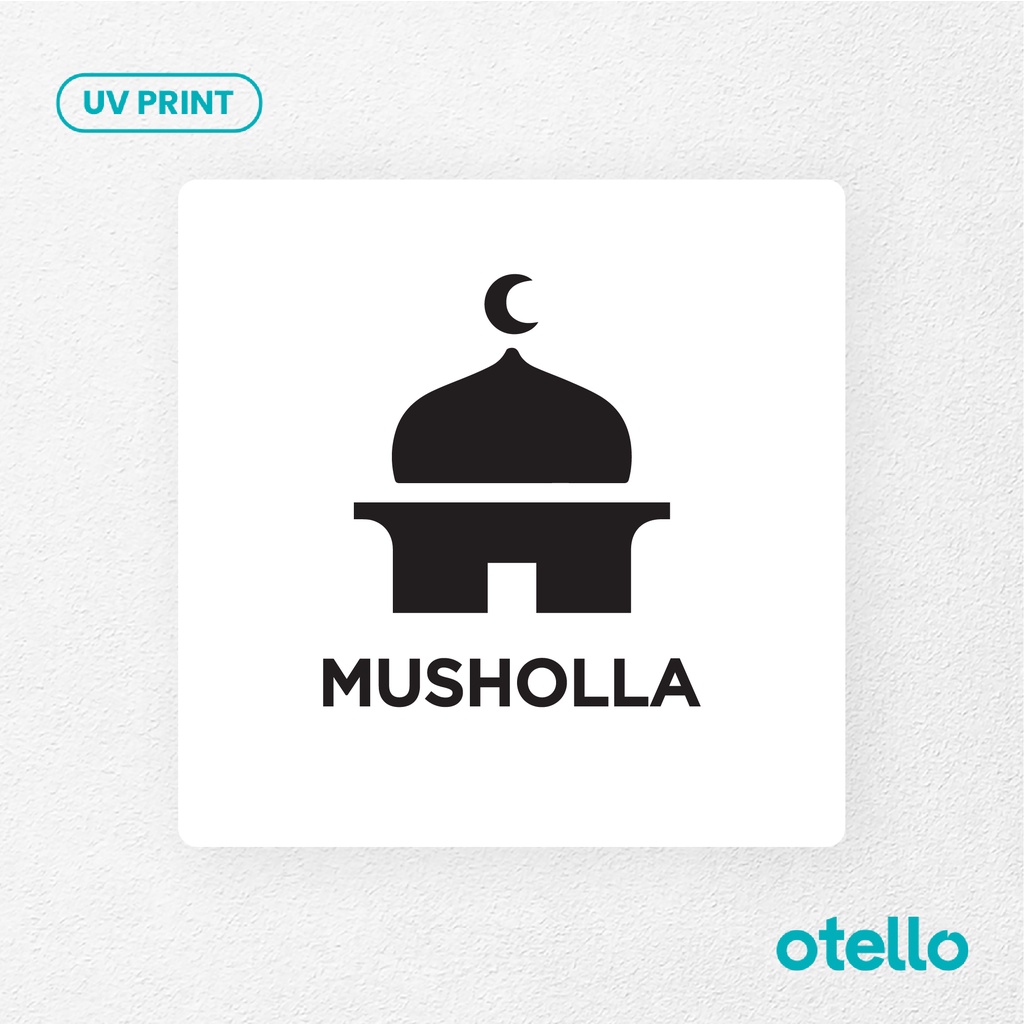 Otello Musholla Sign Board Akrilik Mushola Signage Label Acrylic Nama Ruangan Penanda Room Name