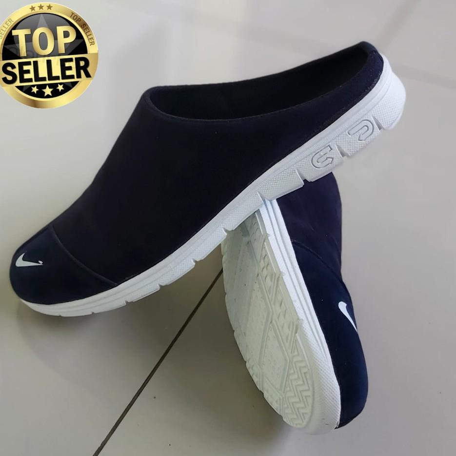 NIKE Sepatu Sandal Pria Sendal Bustong Tutong Selop Cowok Sendal Kulit Suede Brongsong Sandal Santai