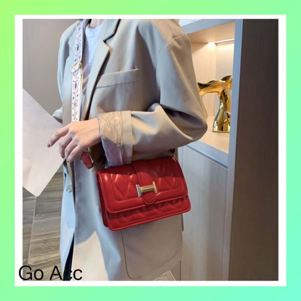 FT08 Tas Fashion Wanita selempang pendek dan panjang Merah maroon Elegan Tas Bahu cewek trendi