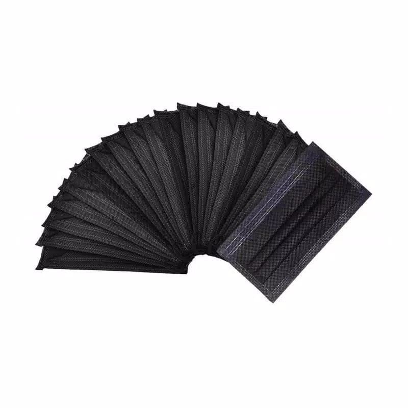 Masker 3ply isi 50pc masker 3 ply earloop masker disposable mask hitam