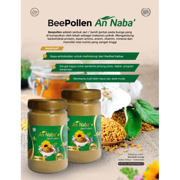 Bee Pollen An Naba' 150gr - Serbuk Lebah Murni - Bee Pollen - An Naba'