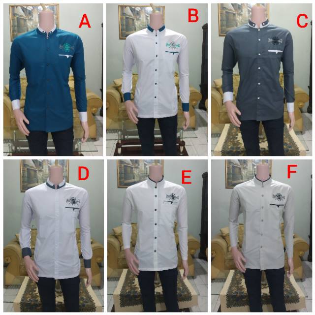 Baju Koko Pria Muslim Gus Azmi Syubbanul Muslimin Kombinasi Hadroh Azzahir Hilwa Ala Santri Modern