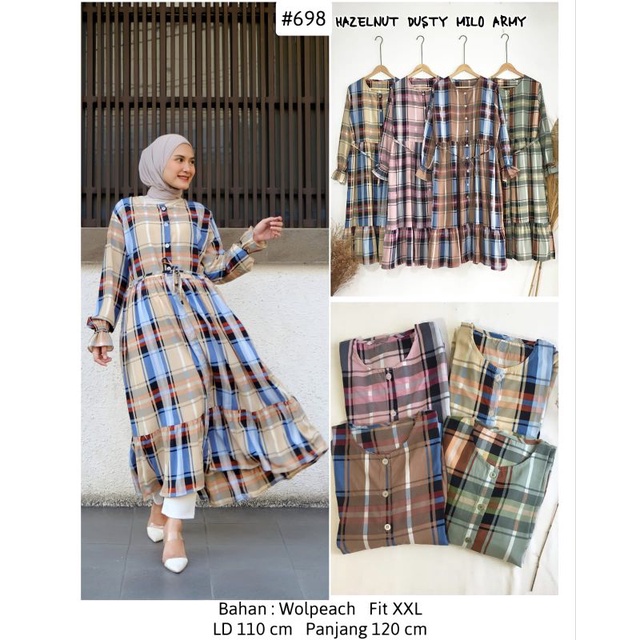 TUNIK / ATASAN MOTIF/ ATASAN WANITA/ TUNIK MOTIF KOTAK-KOTAK